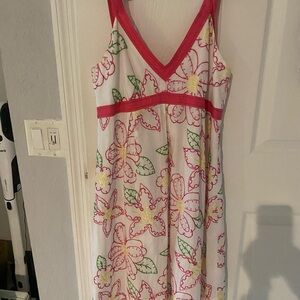 Lilly Pulitzer Pink Floral Lined Cotton Dress